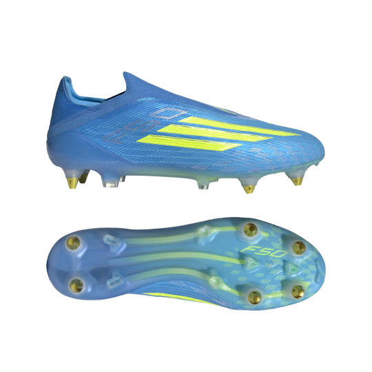 adidas F50 Elite Veterloze IJzeren-Nop Voetbalschoenen (SG) Blauw Neongeel