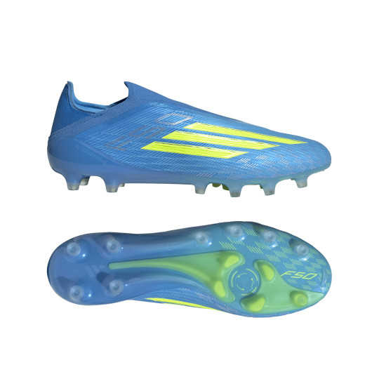 adidas F50 Elite Veterloze Kunstgras Voetbalschoenen (AG) Blauw Neongeel