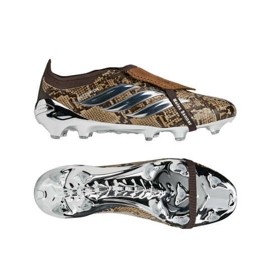 adidas Predator Elite FT Wales Bonner Gras Voetbalschoenen (FG) Donkerbruin Bruin Metallic Zilver