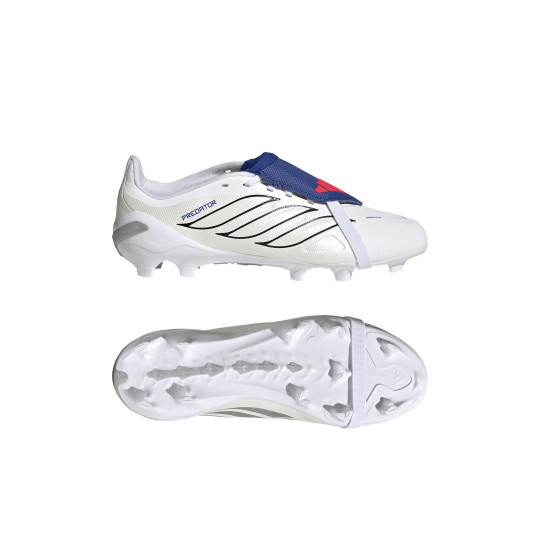 adidas Predator League FT Gras Voetbalschoenen (FG) Kids Wit Zilver Blauw Rood