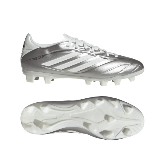 adidas Copa Pure IV Club Gras / Kunstgras Voetbalschoenen (MG) Zilver Wit Donkergrijs