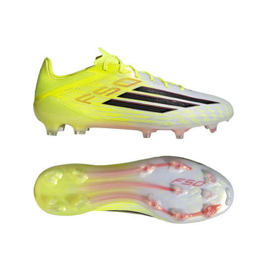 adidas F50 Elite Gras Voetbalschoenen (FG) Neongeel Zwart Rood