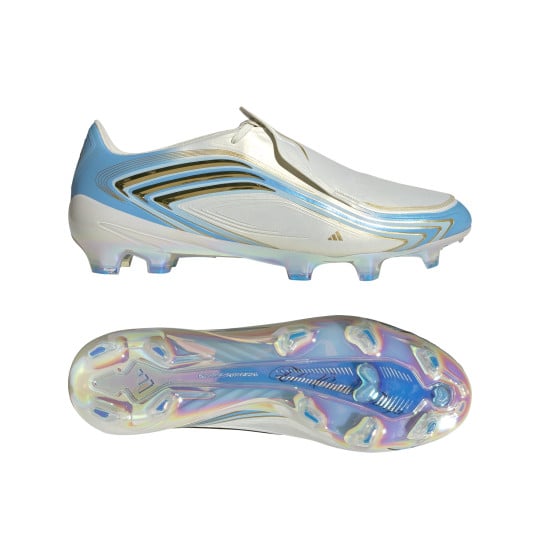 adidas F50 Messi Elite Gras Voetbalschoenen (FG) Wit Lichtblauw Goud