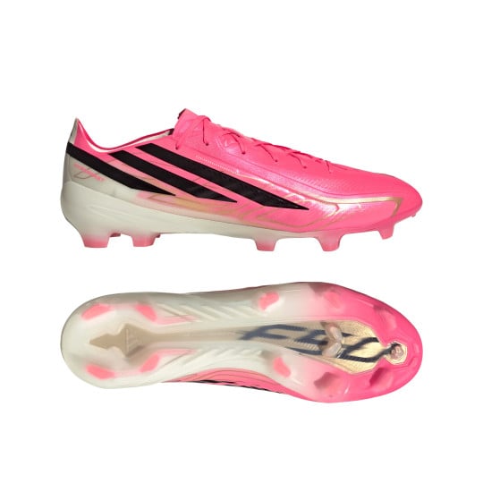 adidas F50 Hyperfast Pro Gras Voetbalschoenen (FG) Felroze Zwart Goud Wit