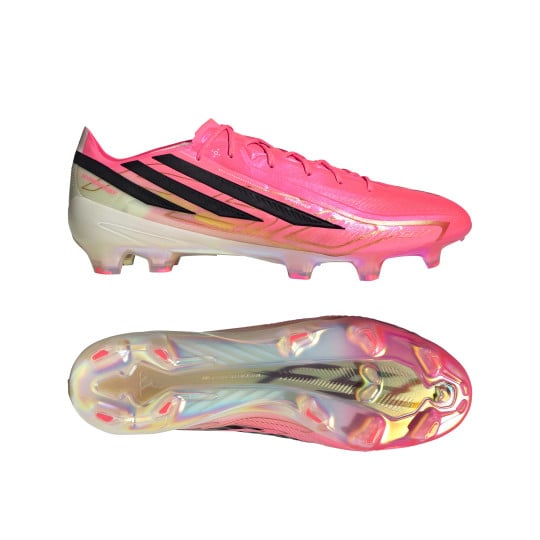adidas F50 Hyperfast Elite Gras Voetbalschoenen (FG) Felroze Zwart Goud Wit