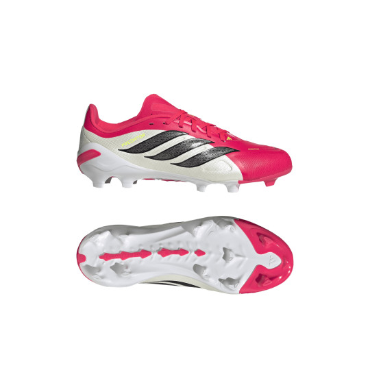 adidas Predator League Gras Voetbalschoenen (FG) Kids Rood Wit Zwart