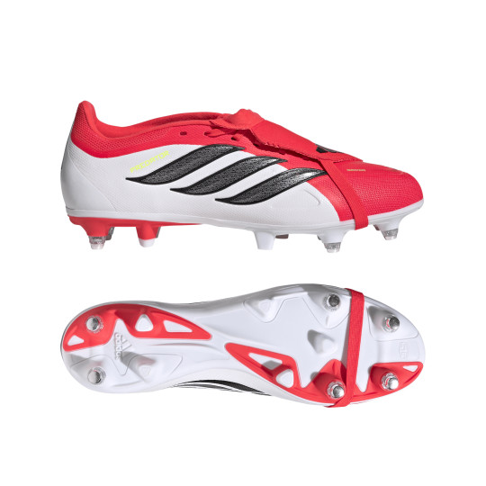 adidas Predator League FT Crampons Vissés Chaussures de Foot (SG) Rouge Blanc Noir