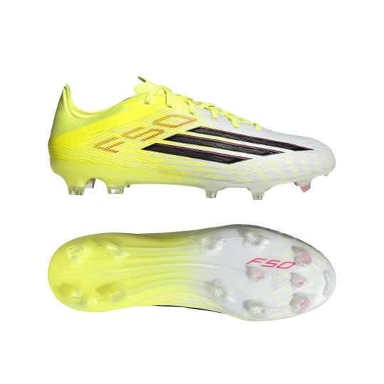 adidas F50 Pro Gras Voetbalschoenen (FG) Neongeel Zwart Rood