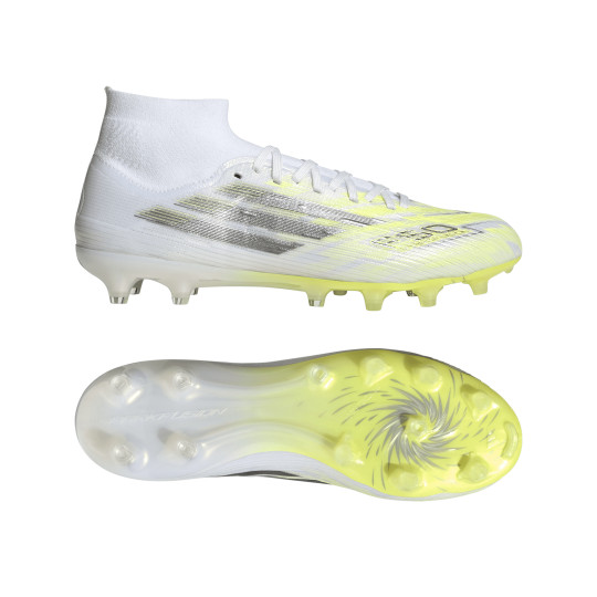 adidas F50 Sparkfusion Pro Gras / Kunstgras Voetbalschoenen (MG) Dames Wit Grijs Neongeel