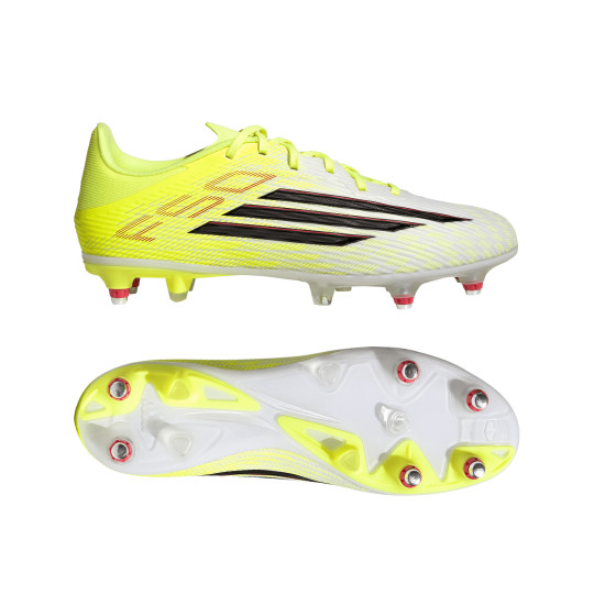 adidas F50 League IJzeren-Nop Voetbalschoenen (SG) Neongeel Zwart Rood