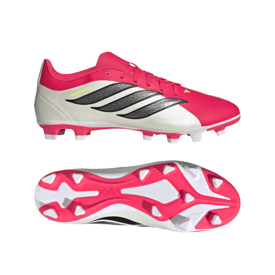adidas Predator Club Gazon Naturel Artificiel Chaussures de Foot (MG) Rouge Blanc Noir