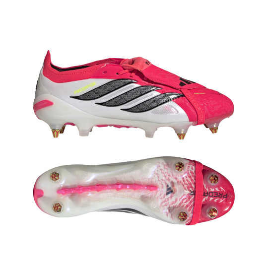 adidas Predator Elite FT Crampons Vissés Chaussures de Foot (SG) Rouge Blanc Noir