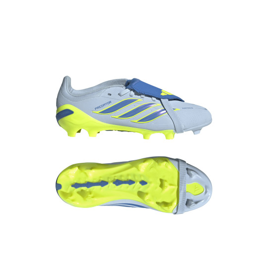 adidas Predator Elite FT Gras Voetbalschoenen (FG) Kids Lichtblauw Blauw Geel