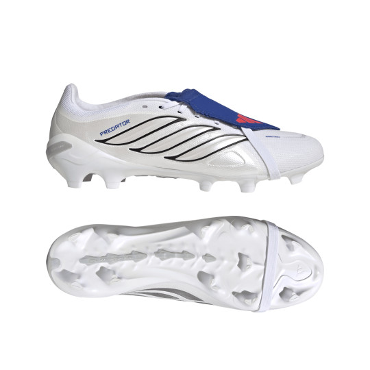 adidas Predator League FT Gras Voetbalschoenen (FG) Wit Zilver Blauw Rood