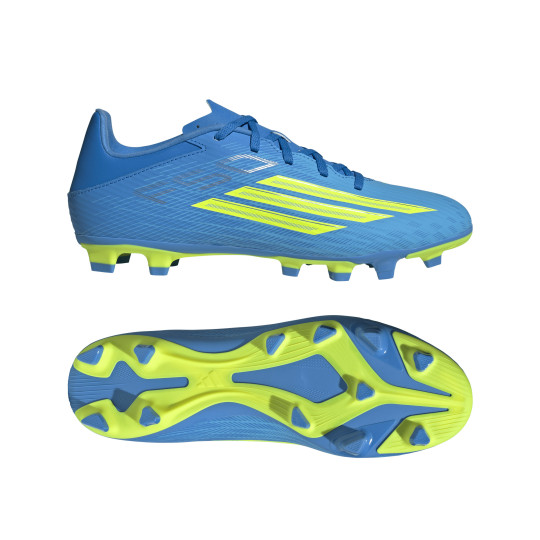 adidas F50 Club Grass/Artificial Grass Football Boots (MG) Blue Neon Yellow