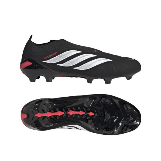 adidas Predator League Veterloze Gras Voetbalschoenen (FG) Zwart Wit Rood