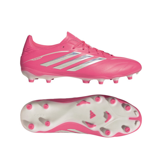 adidas Copa Pure IV League Gras Voetbalschoenen (FG) Felroze Zilver Wit