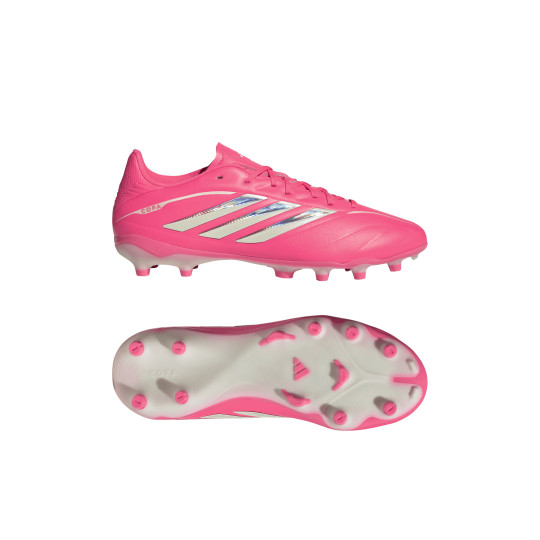 adidas Copa Pure IV League Gras Voetbalschoenen (FG) Kids Felroze Zilver Wit