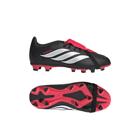 adidas Predator Club FT Gras / Kunstgras Voetbalschoenen (MG) Kids Zwart Wit Rood