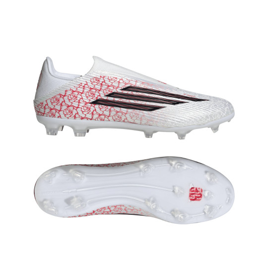 adidas F50 Lamine Yamal League Veterloze Gras / Kunstgras Voetbalschoenen (MG) Wit Felrood Zwart