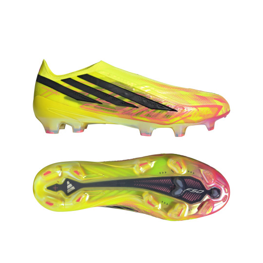 adidas F50 Hyperfast Elite Too Light Veterloze Gras Voetbalschoenen (FG) Neongeel Zwart Roze