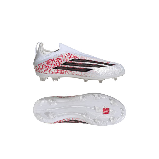 adidas F50 Lamine Yamal Elite Veterloze Gras Voetbalschoenen (FG) Kids Wit Felrood Zwart