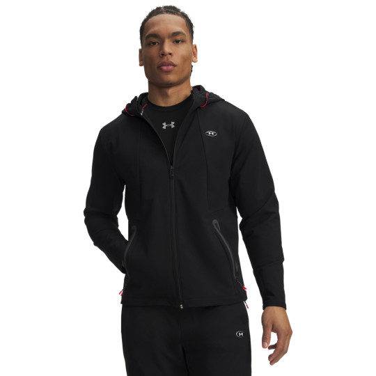 Veste d'hiver tissée utilitaire Under Armour, noir, gris foncé, blanc