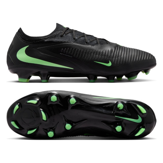 Nike Phantom 6 Low Pro Gazon Naturel Chaussures de Foot (FG) Noir Vert Vif