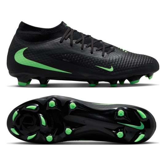 Nike Phantom 6 High Academy Grass/Artificial Grass Football Boots (MG) Black Bright Green