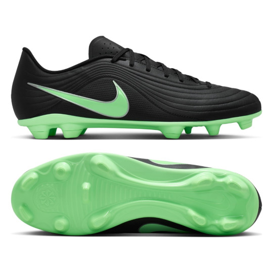 Nike Tiempo Maestro Club Gazon Naturel Artificiel Chaussures de Foot (MG) Noir Vert Vif Gris Argenté