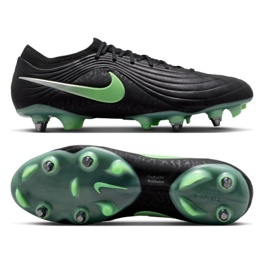 Nike Tiempo Maestro Elite IJzeren-Nop Voetbalschoenen (SG) Zwart Felgroen Zilvergrijs