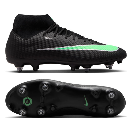 Nike Mercurial Superfly 11 Academy IJzeren-Nop Voetbalschoenen (SG) Anti-Clog Zwart Felgroen Zilvergrijs