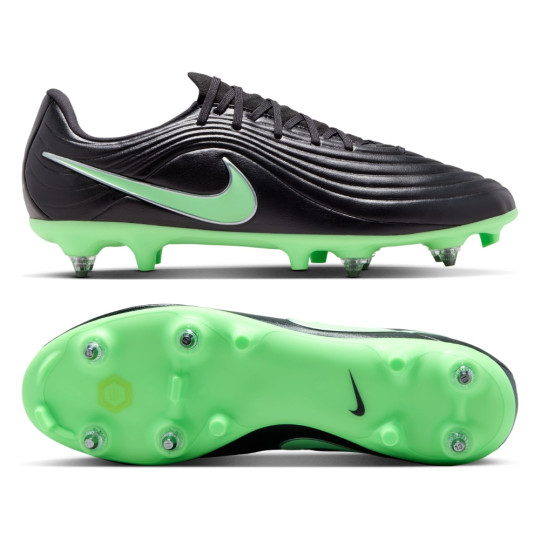 Nike Tiempo Maestro Academy IJzeren-Nop Voetbalschoenen (SG) Anti-Clog Zwart Felgroen Zilvergrijs