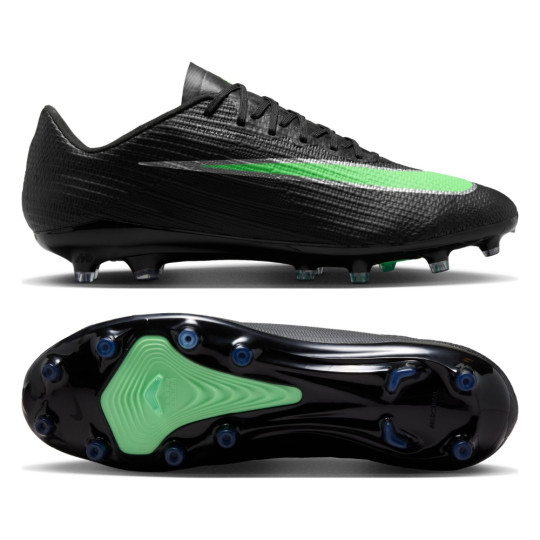 Nike Zoom Mercurial Superfly 11 Pro Gazon Artificiel Chaussures de Foot (AG) Noir Vert Vif Gris Argenté