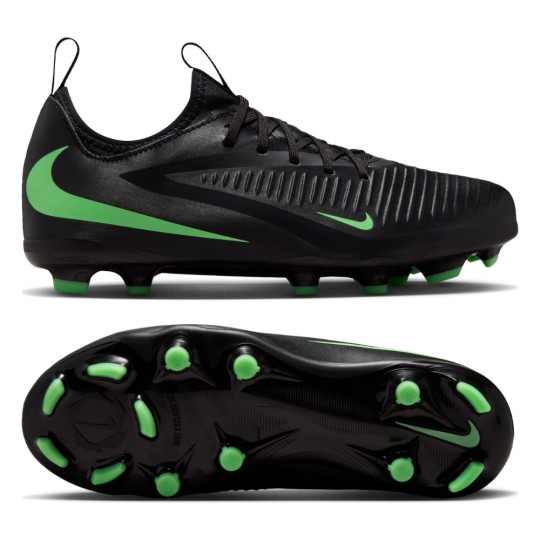 Nike Phantom 6 Low Academy Gras / Kunstgras Voetbalschoenen (MG) Kids Zwart Felgroen