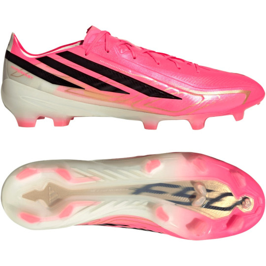 adidas F50 Hyperfast Pro Gras Voetbalschoenen (FG) Felroze Zwart Goud Wit