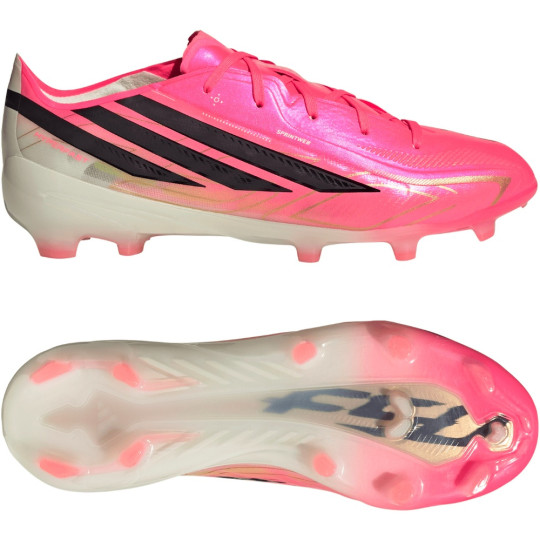 adidas F50 Hyperfast Elite Gras Voetbalschoenen (FG) Kids Felroze Zwart Goud Wit