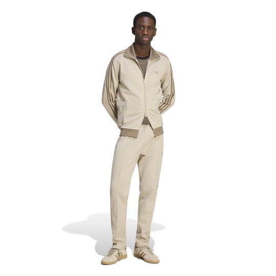 Survêtement classique adidas à fermeture éclair intégrale, beige et marron