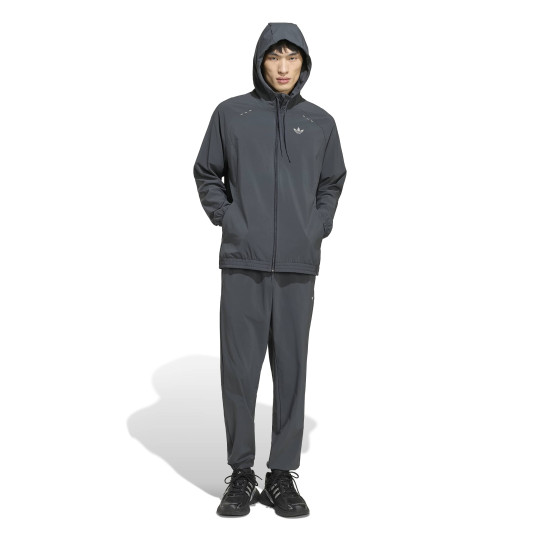 adidas Tech Essential Woven Trainingspak Donkergrijs Zilver