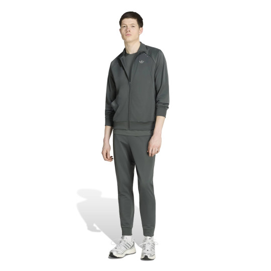 adidas Tech Essential Trainingspak Donkergroen Grijs