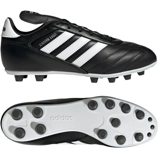adidas Kaiser Liga 2 Gras Football Boots (FG) Black White