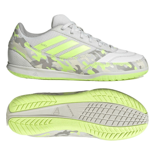 adidas Top Sala Competition II Indoor Football Shoes (IN) Kids Light Grey Light Green Lime
