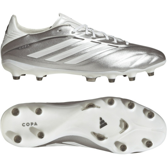 adidas Copa Pure IV Pro Gras Voetbalschoenen (FG) Zilver Wit Donkergrijs