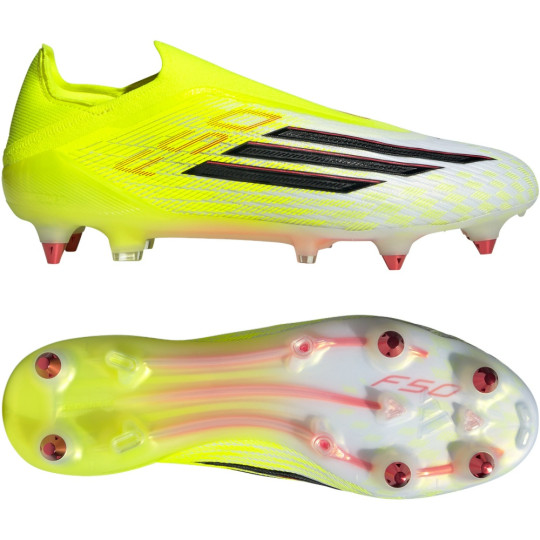 adidas F50 Elite Veterloze IJzeren-Nop Voetbalschoenen (SG) Neongeel Zwart Rood