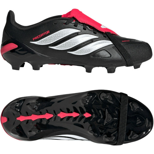 adidas Predator League FT Gazon Naturel Chaussures de Foot (FG) Enfants Noir Blanc Rouge