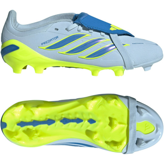adidas Predator Elite FT Gazon Naturel Chaussures de Foot (FG) Enfants Bleu Clair Bleu Jaune