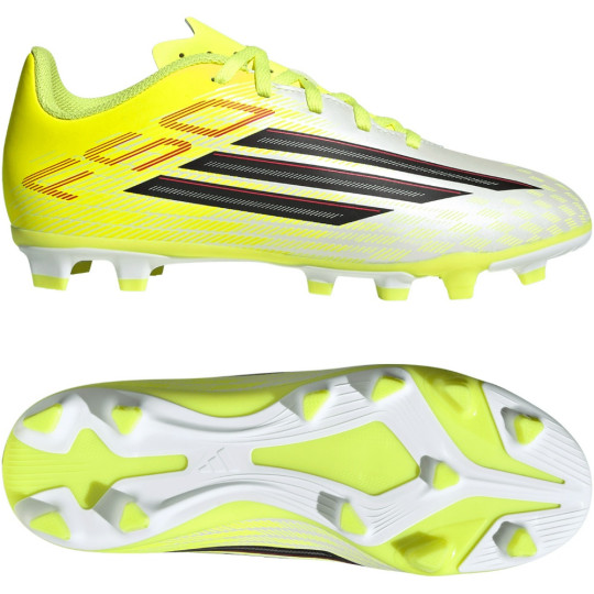 adidas F50 Club Gras / Kunstgras Voetbalschoenen (MG) Kids Neongeel Zwart Rood
