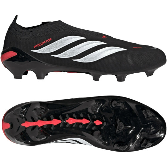 adidas Predator League Veterloze Gras Voetbalschoenen (FG) Zwart Wit Rood