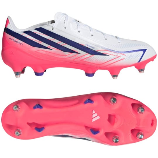 adidas F50 Hyperfast League IJzeren-Nop Voetbalschoenen (SG) Wit Paars Roze