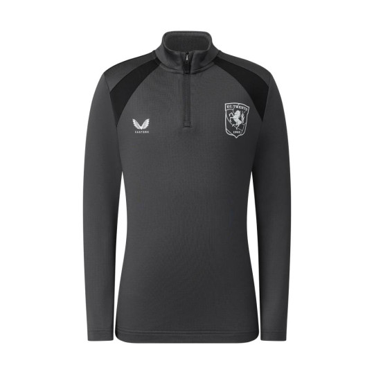 Castore FC Twente Trainingstrui 1/4-Zip 2026-2027 Kids Donkergrijs Zwart